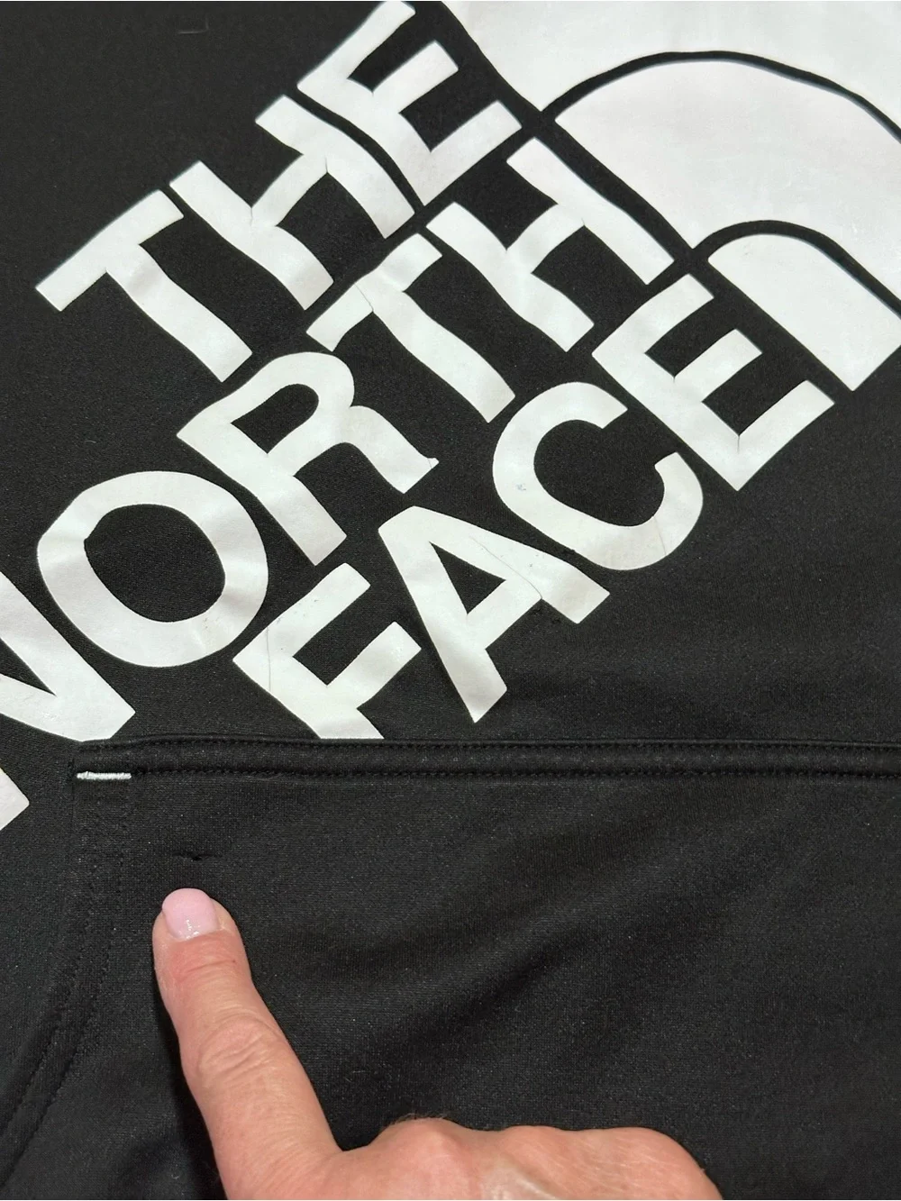 The North Face men’s sz large Black Hoodie with White Logo